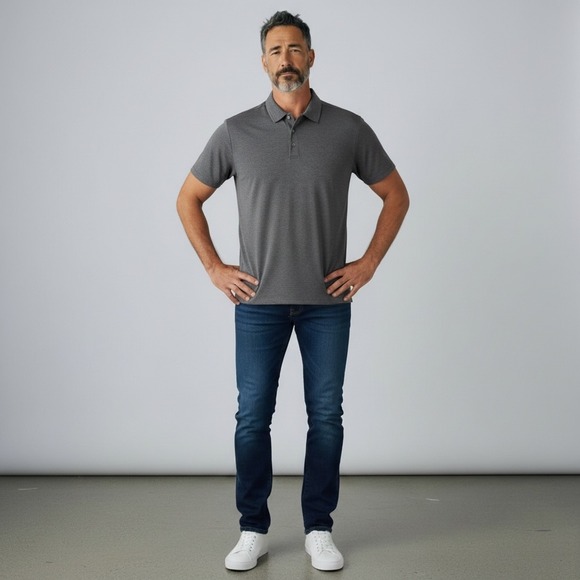 Free Fly Apparel Other - Free Fly Men's Charcoal Heather Performance Golf Polo Shirt Size L